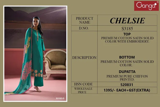 Chelsie 3185 By Ganga Designer Wholesale Dress Material Suppliers In Mumbai